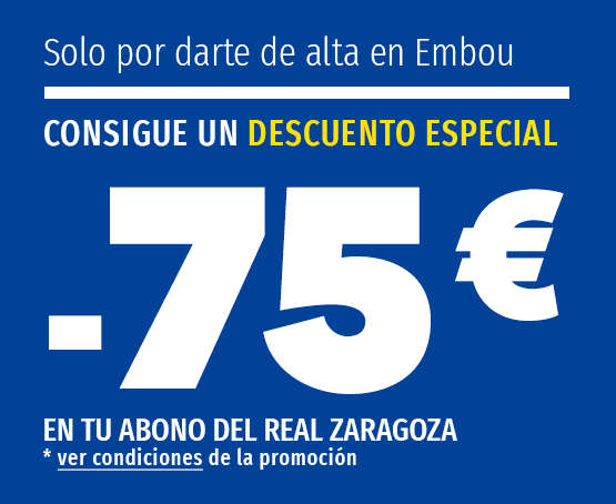 -75€ de descuento en tu abono del Real Zaragoza