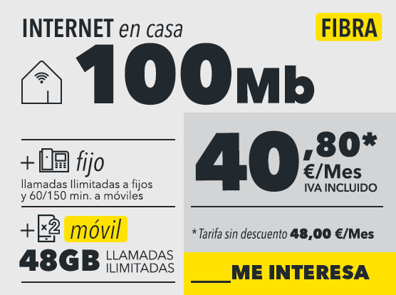 Internet en casa 100mb