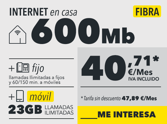 Internet en casa 600mb