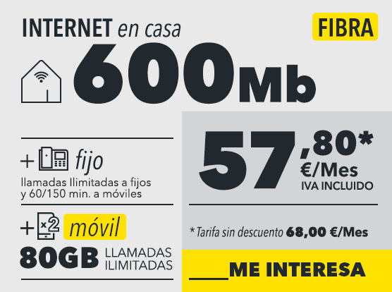 Internet en casa 600mb
